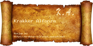 Krakker Alfonza névjegykártya